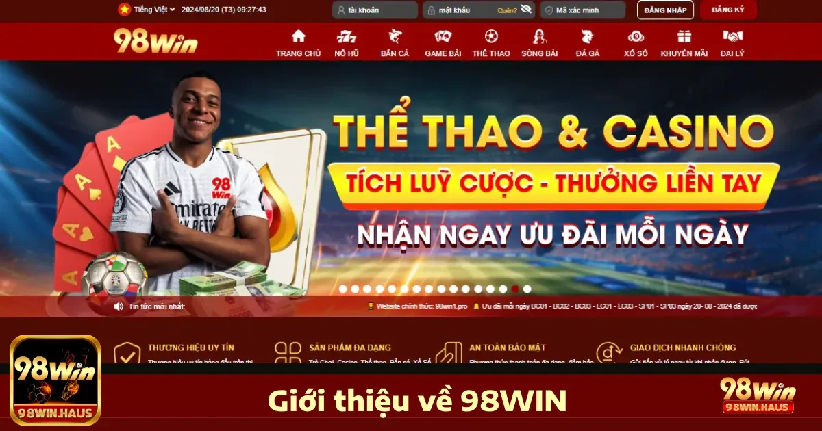 98Win 26 Nhà cái 98win là sân chơi cá cược trực tuyến đặc sắc.
